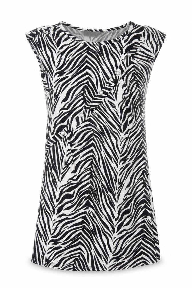 Pussycat London Women’s Black Zebra Print Sleeveless Shift Dress Size 8