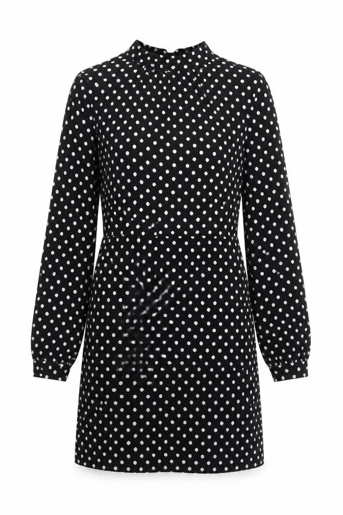 Warehouse Women’s Black Polka Dot Velvet Sheath Dress Size 10