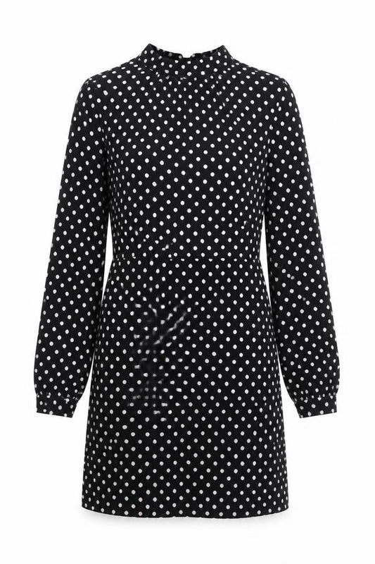 Warehouse Women’s Black Polka Dot Velvet Sheath Dress Size 10