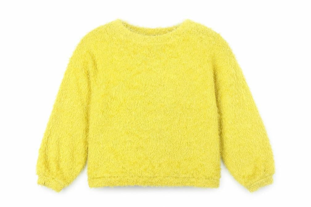 Bershka Women’s Yellow Crew Neck Pullover Jumper Size 8