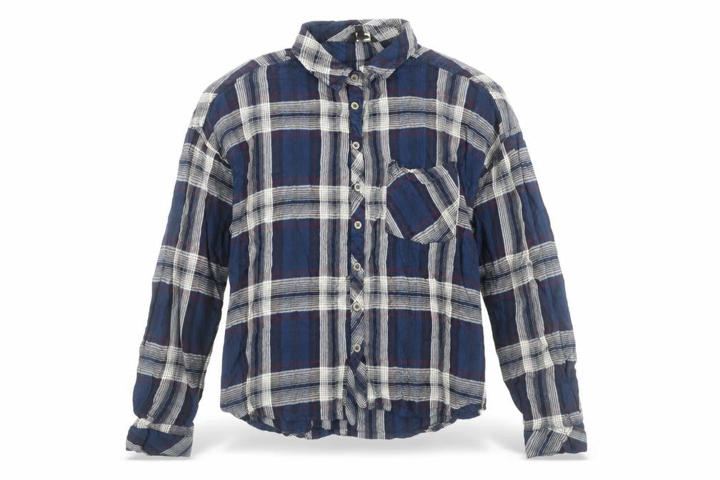 The Roadster Life Co. Boys Blue Plaid Long Sleeve Button-Up Shirt S