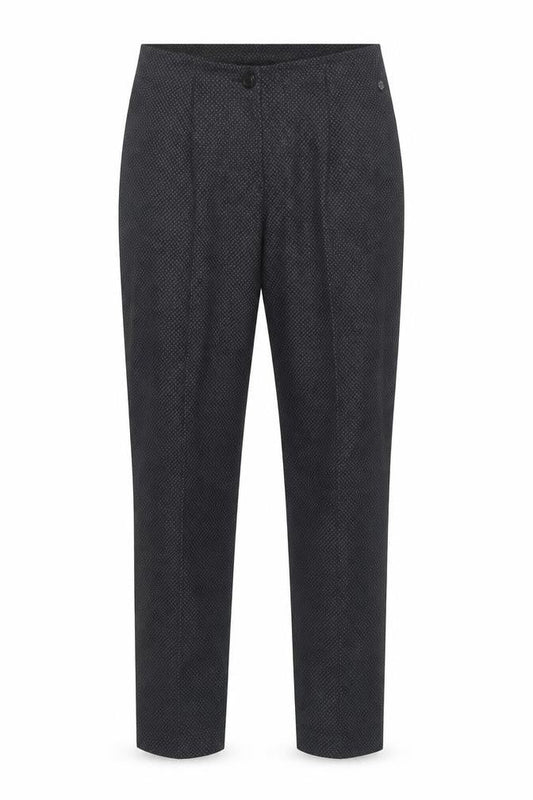 Atelier Gardeur Women's Black Geometric Slim Trousers Size 8