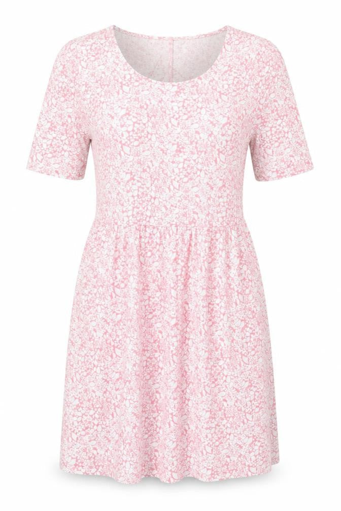 Lands' End Women’s Pink Floral Knee Length A-Line Dress M