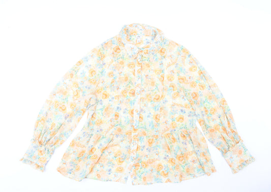 River Island Women’s Multicoloured Floral Chiffon Blouse UK 16