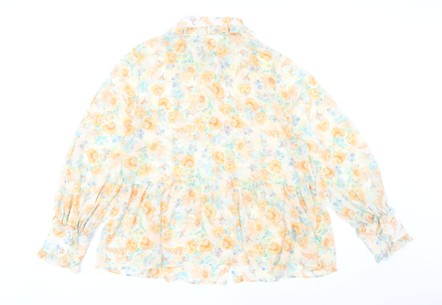 River Island Women’s Multicoloured Floral Chiffon Blouse UK 16