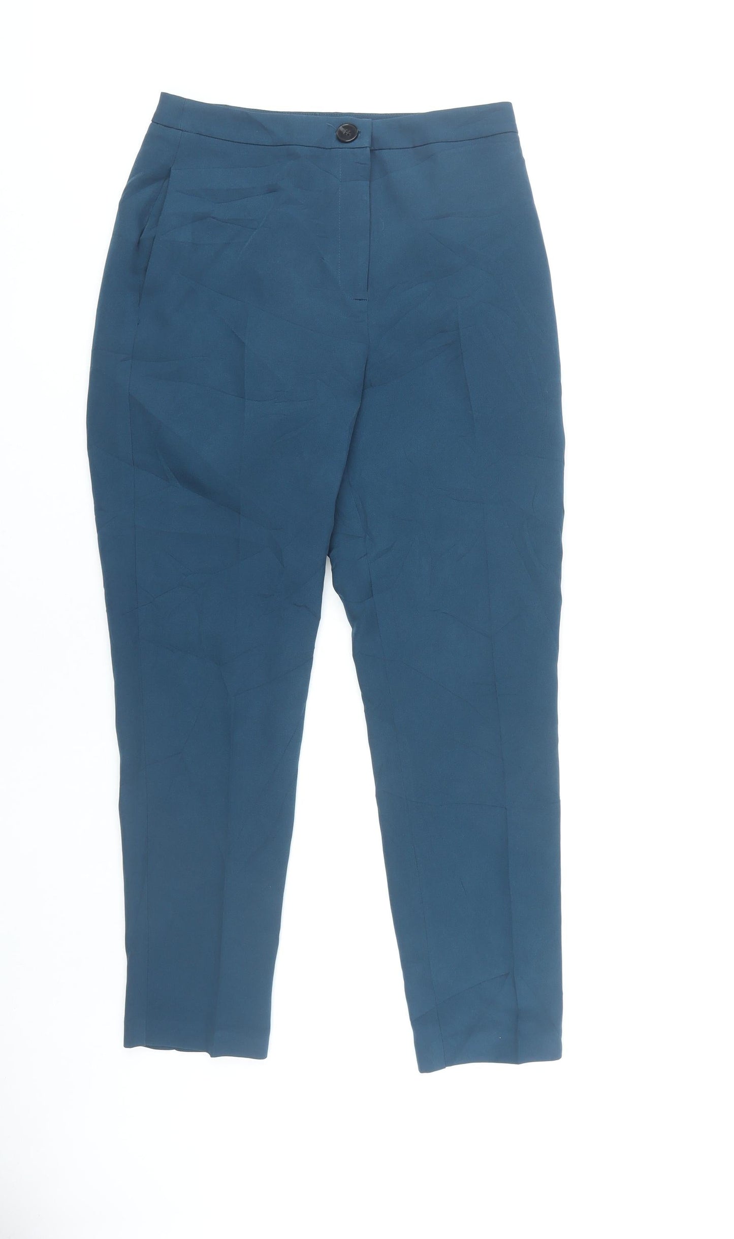 ASOS Women’s Blue UK 8 Slim Tapered Mid Rise Flat Front Trousers