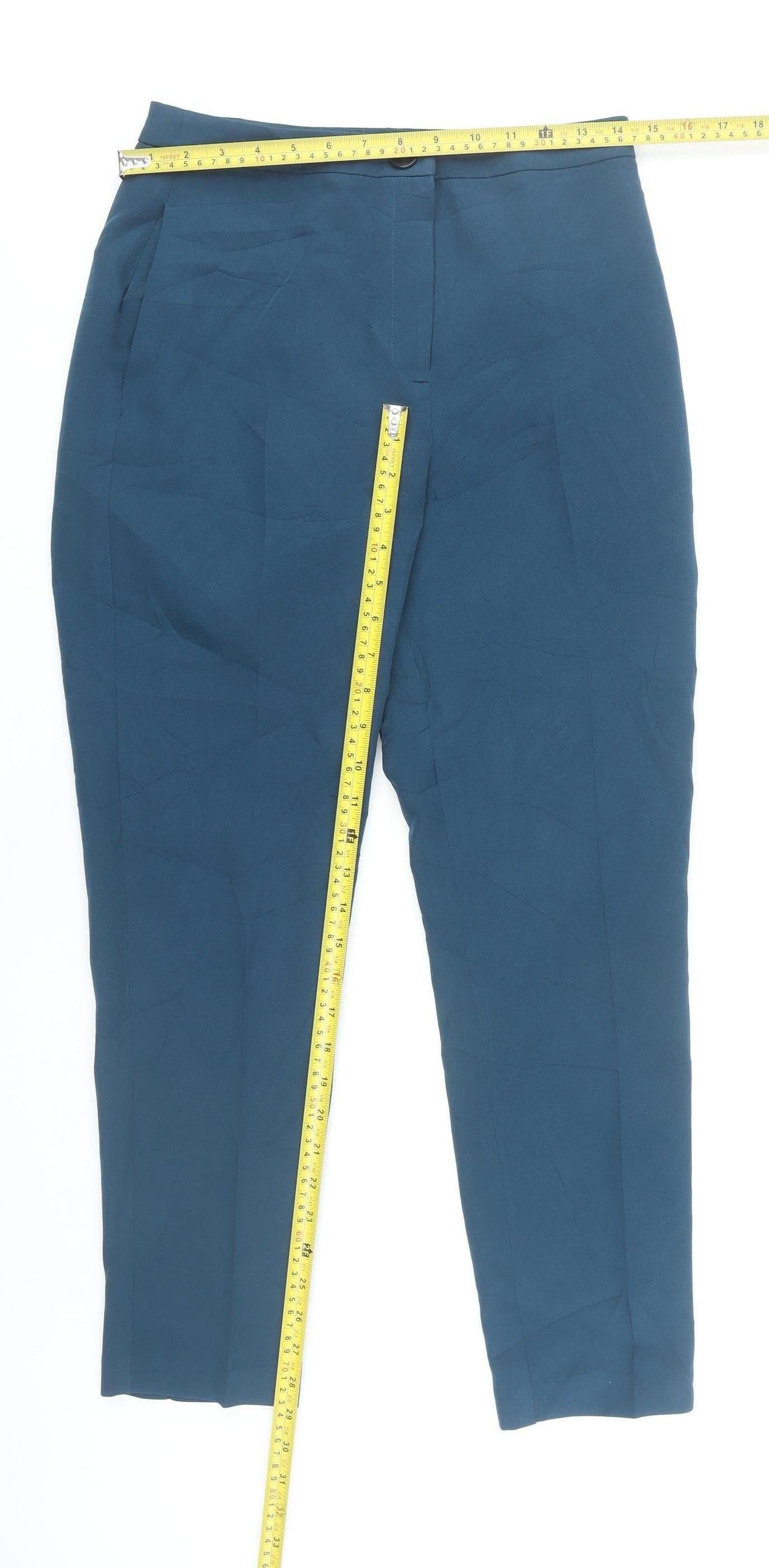 ASOS Women’s Blue UK 8 Slim Tapered Mid Rise Flat Front Trousers