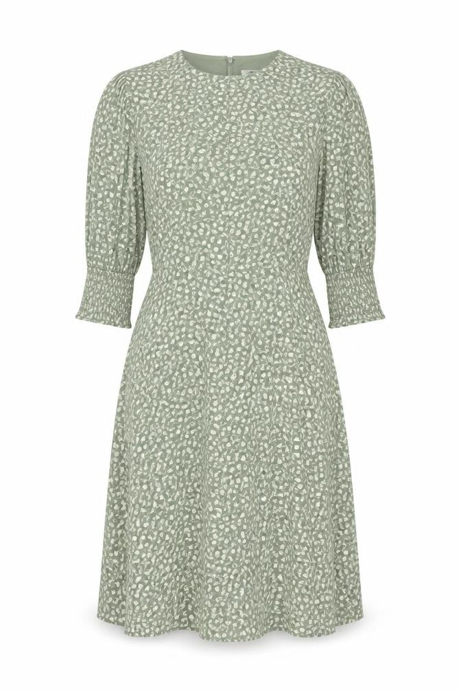 Next Women's Green Floral Knee Length A-Line Dress Size 12