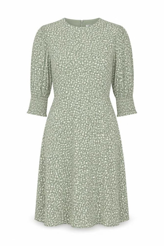 Next Women's Green Floral Knee Length A-Line Dress Size 12