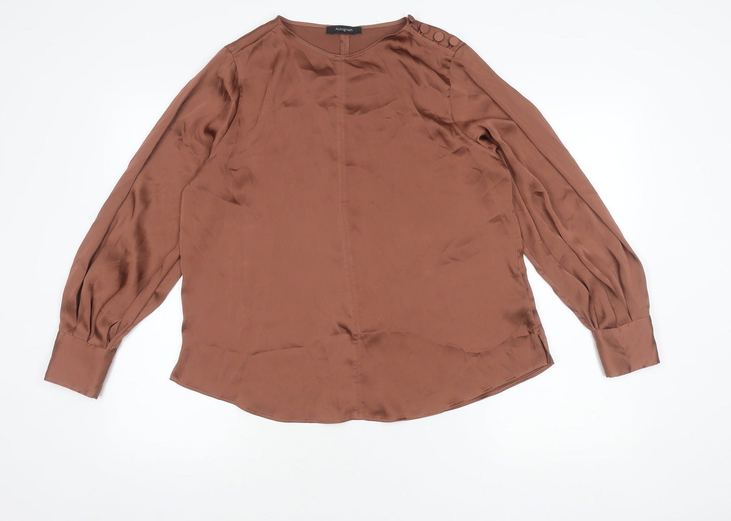 Marks and Spencer Women’s Brown Long Sleeve Blouse Size 14
