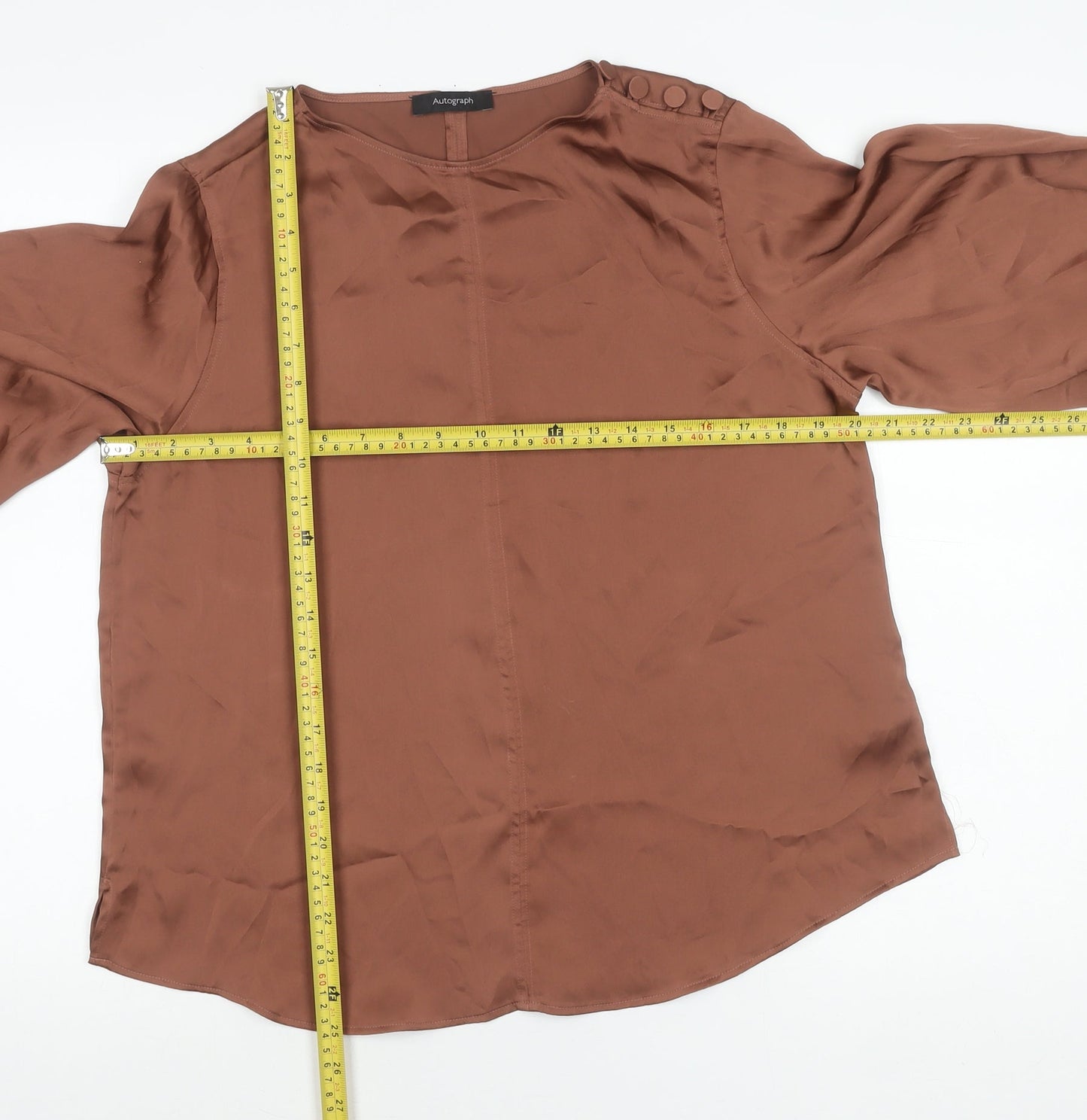 Marks and Spencer Women’s Brown Long Sleeve Blouse Size 14
