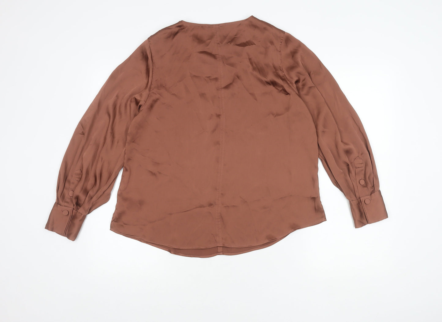 Marks and Spencer Women’s Brown Long Sleeve Blouse Size 14