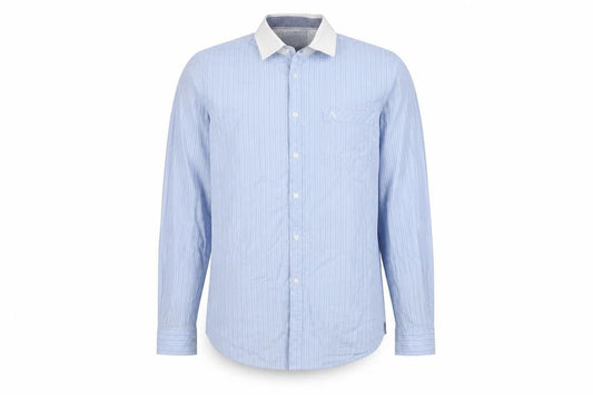 Austin Reed Men’s Blue Striped Long Sleeve Cotton Shirt L