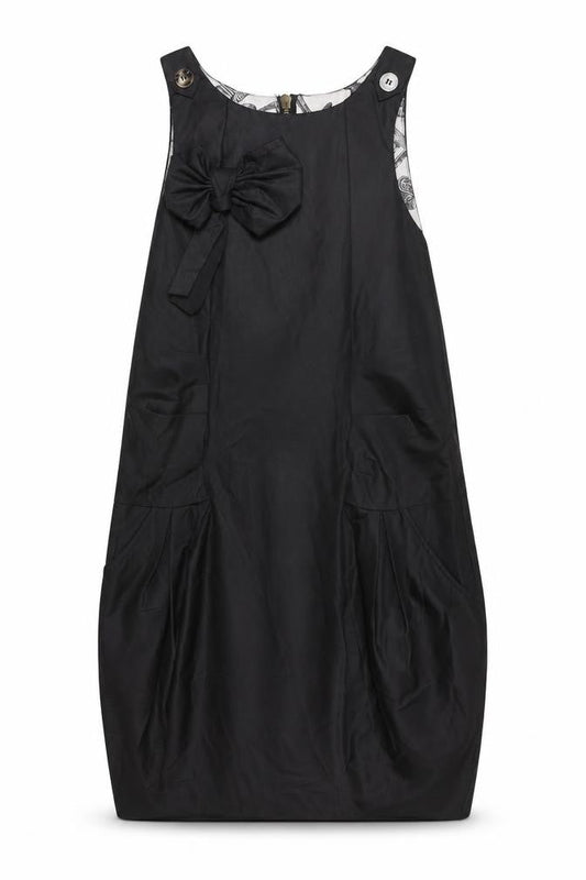 River Island Women's Black Size 6 Sleeveless Shift Bow Dress