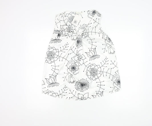 Marks and Spencer Womens Ivory Floral Sleeveless Blouse Size 12