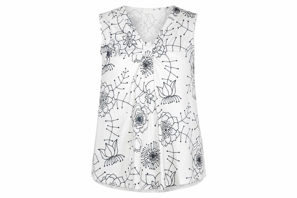 Marks & Spencer Womens Ivory Floral Sleeveless Blouse Size 12