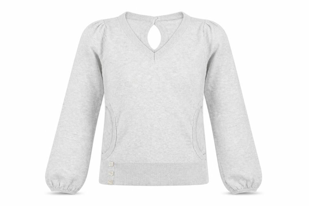 SoulCal Women's Grey V-Neck Pullover Jumper Size 10 Puff Sleeve