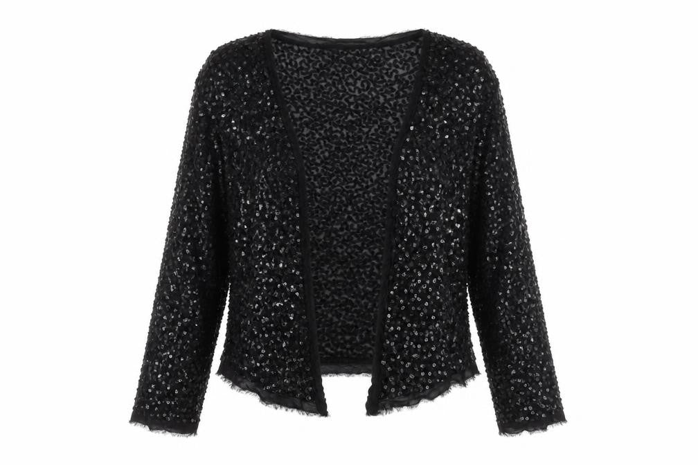 La Redoute Women’s Black Sequin Cardigan Size 8 Party Knit