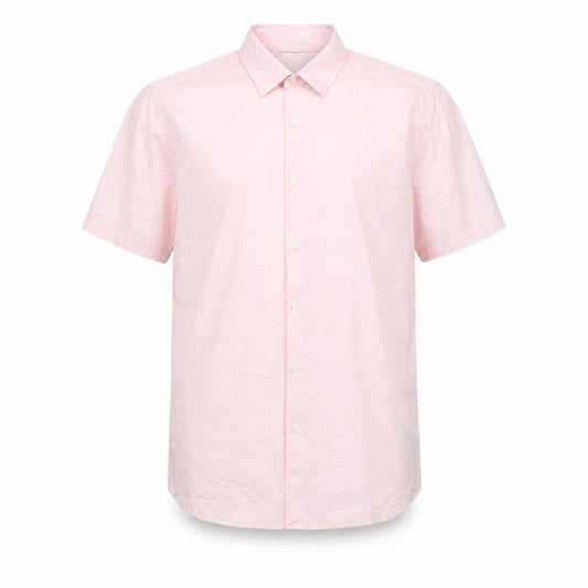 ASOS DESIGN Men's Pink Short Sleeve Button-Up Shirt L Cotton Blend