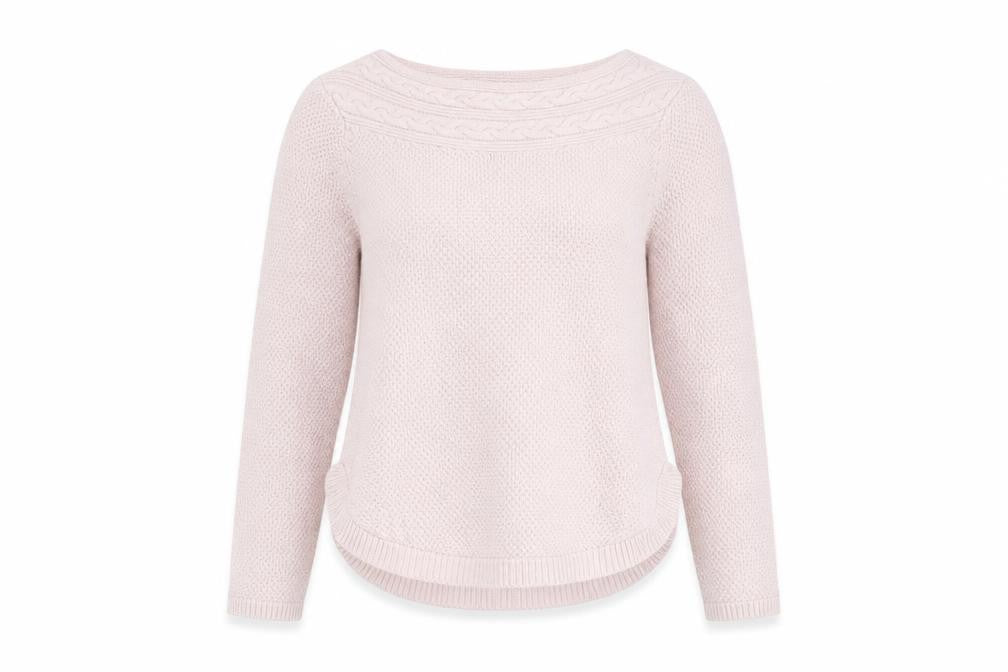 Monsoon Womens Pink Boat Neck Alpaca Blend Jumper Size S