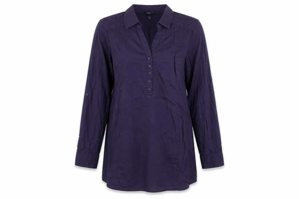 H&M Mama Women's Purple Maternity Tunic Shirt Size 12 Long Sleeve