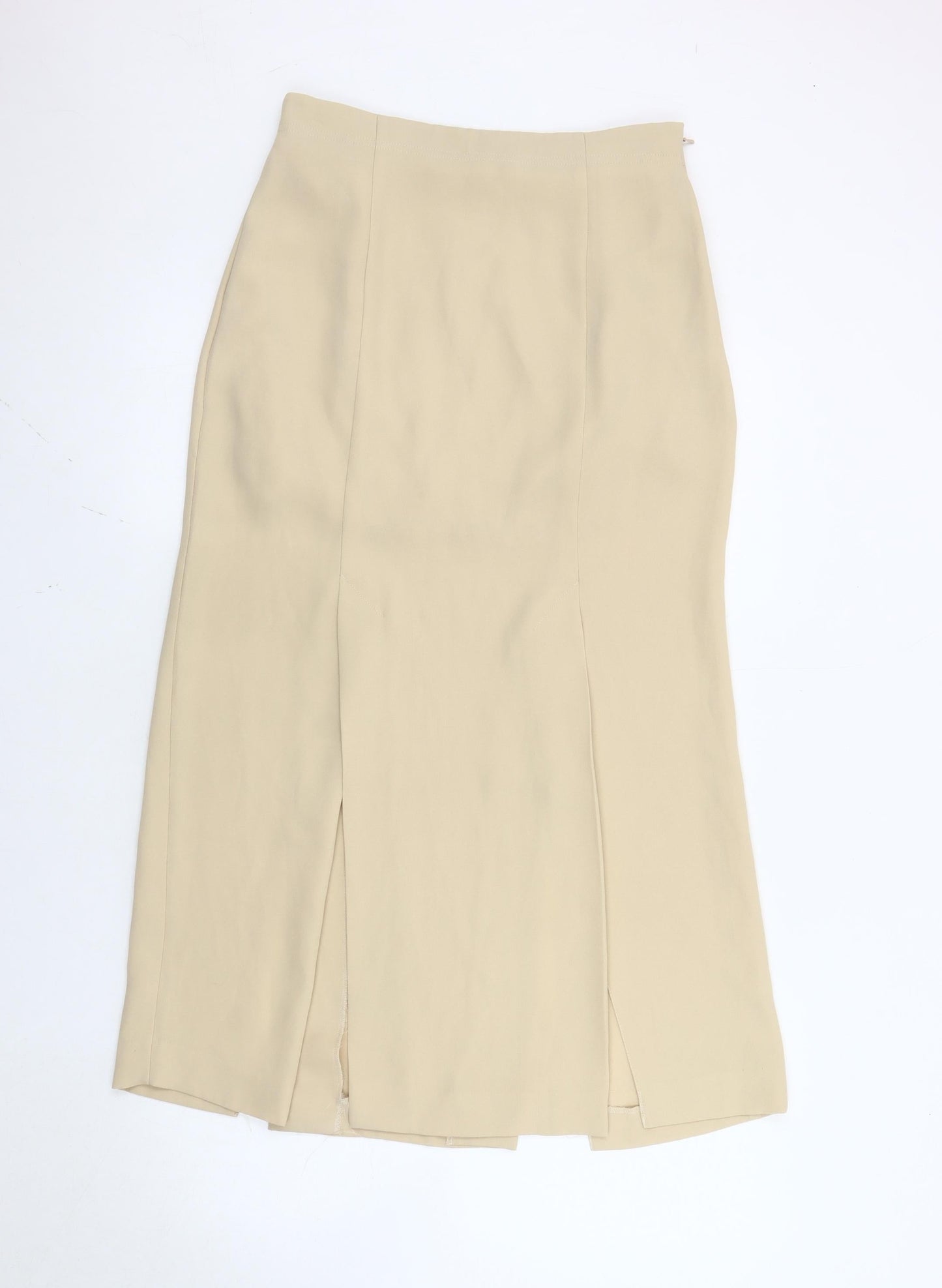 Wallis Women’s Beige Midi Pencil Skirt Size 12 High Waist Lined