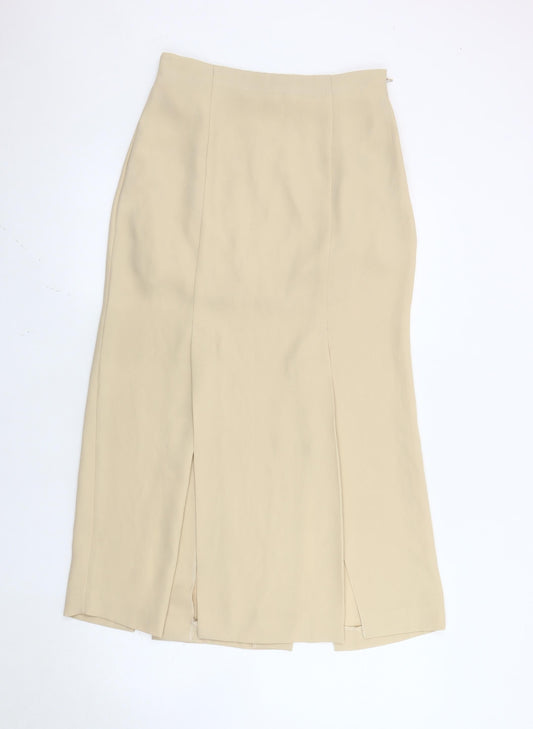 Wallis Women’s Beige Midi Pencil Skirt Size 12 High Waist Lined