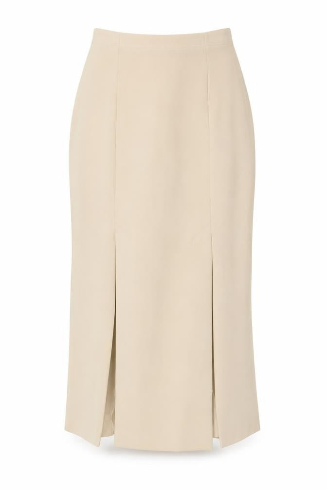 Wallis Women’s Beige Midi Pencil Skirt Size 12 High Waist Lined