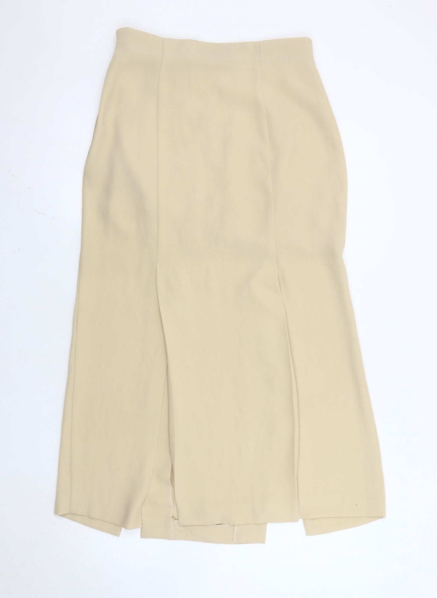 Wallis Women’s Beige Midi Pencil Skirt Size 12 High Waist Lined