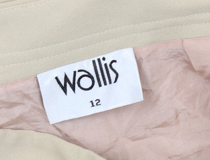 Wallis Women’s Beige Midi Pencil Skirt Size 12 High Waist Lined