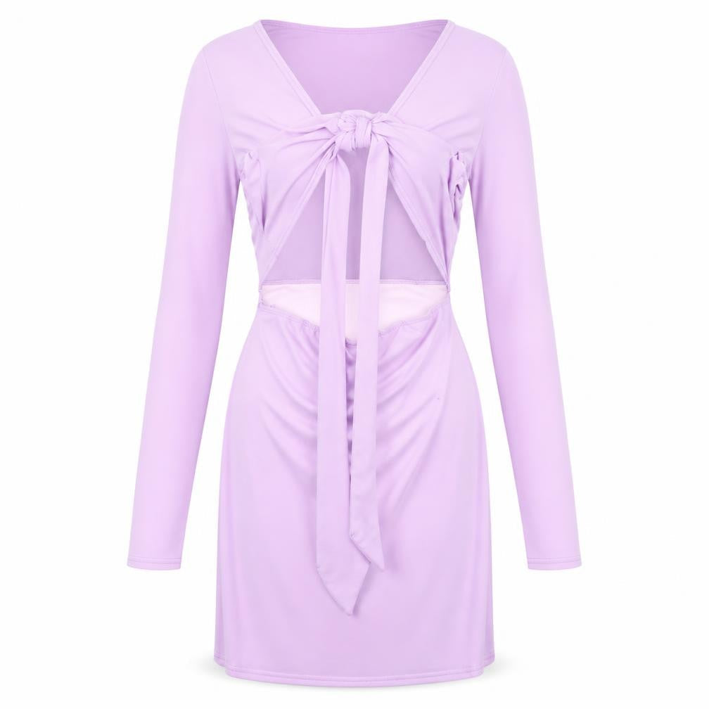 PRETTYLITTLETHING Women’s Purple Size 10 Bodycon Party Dress Long Sleeve
