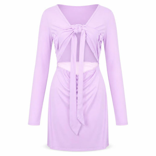 PRETTYLITTLETHING Women’s Purple Size 10 Bodycon Party Dress Long Sleeve