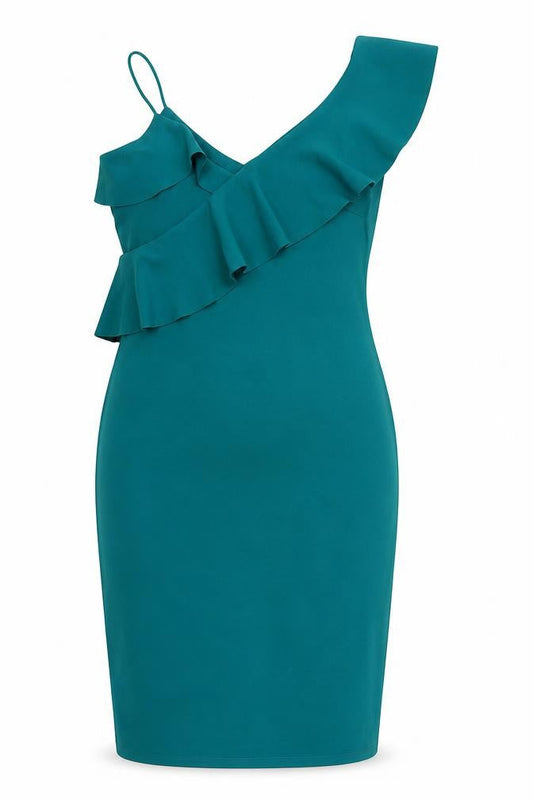 River Island Women’s Green One Shoulder Bodycon Dress Size 10