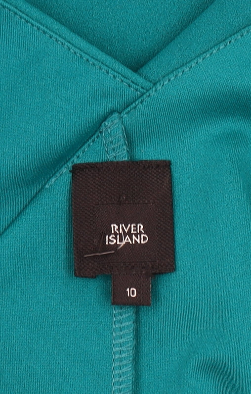 River Island Women’s Green One Shoulder Bodycon Dress Size 10