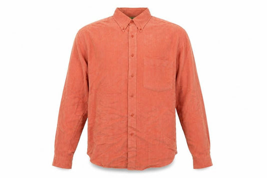 Ciro Citterio Men's Orange Long Sleeve Woven Button-Up Shirt M 42in
