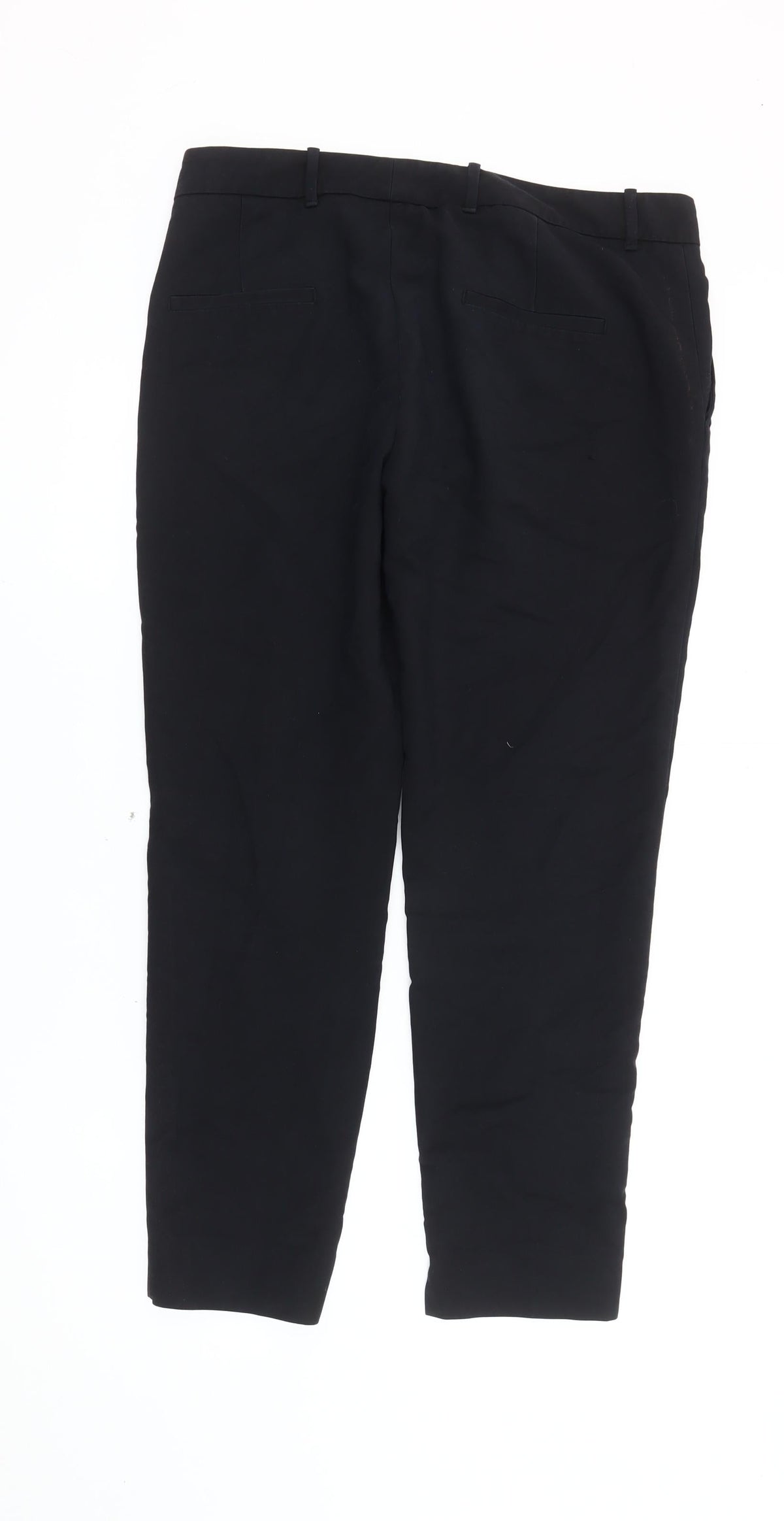Zara Woman Black Slim Fit Twill Trousers Women's L Workwear Business Stretch