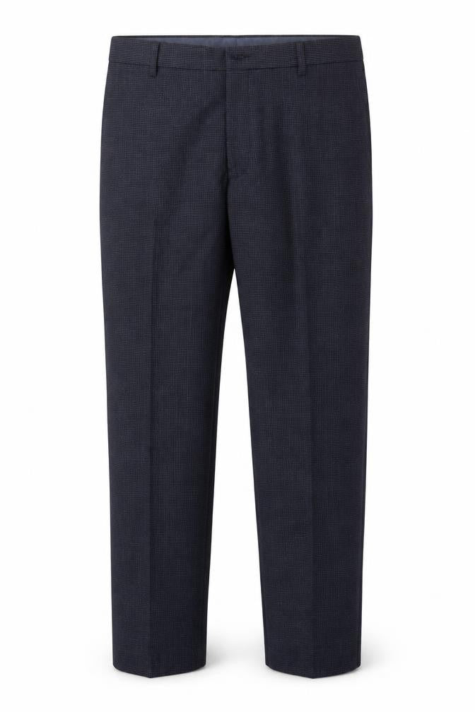 Marks & Spencer Men's Blue Check Slim Fit Dress Trousers 40x33