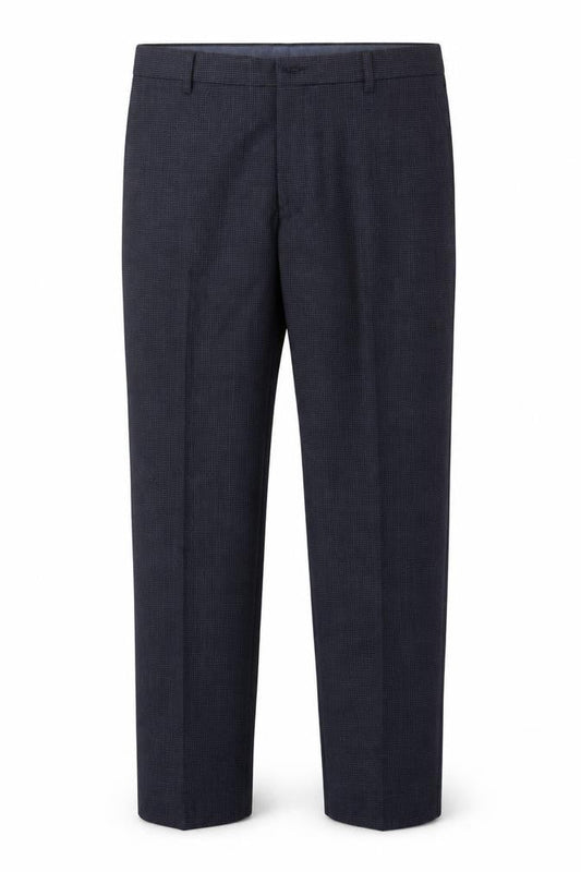 Marks & Spencer Men's Blue Check Slim Fit Dress Trousers 40x33