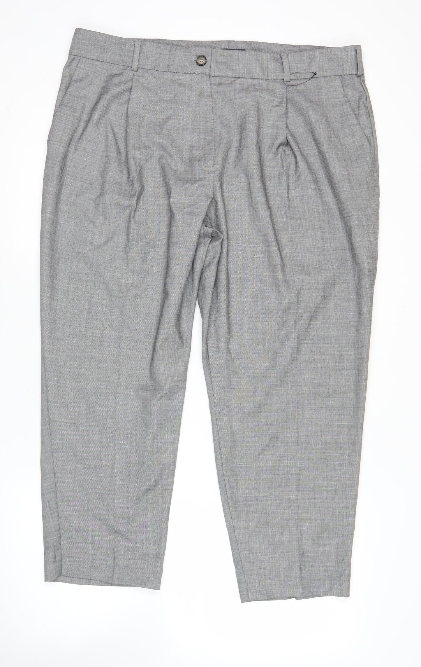 Marks and Spencer Women’s Grey Size 20 Pleated Dress Pants Office Workwear