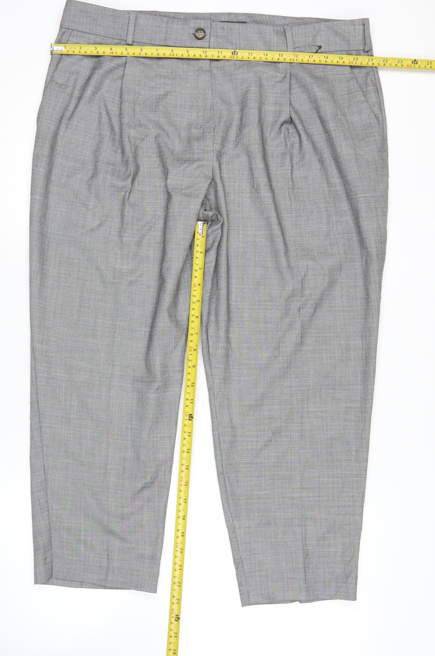 Marks and Spencer Women’s Grey Size 20 Pleated Dress Pants Office Workwear