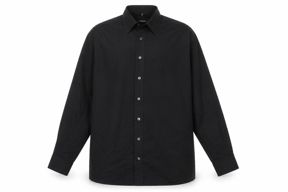 Eterna Men’s Black 15.5” Collared Long Sleeve Button-Up Shirt