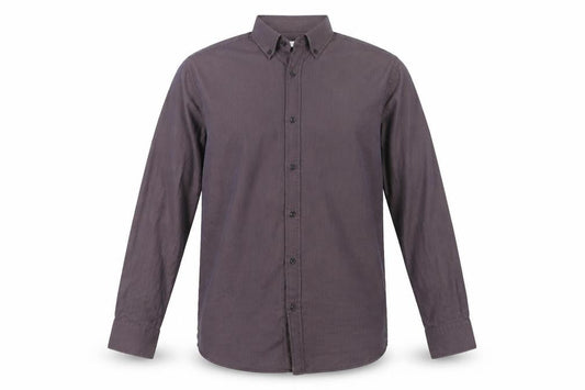 Men’s Purple Striped Easy Care Cotton Long Sleeve Button-Up Shirt 16.5