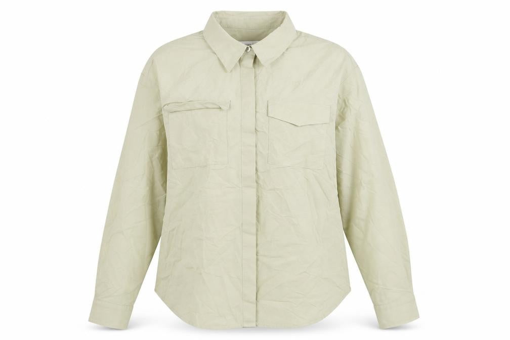 Marks & Spencer Women Beige Size 10 Modal Blend Button-Up Shirt