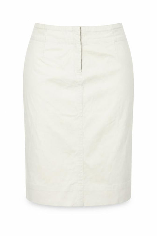 WOMAN Women’s Beige Knee Length Stretch Cotton Pencil Skirt S