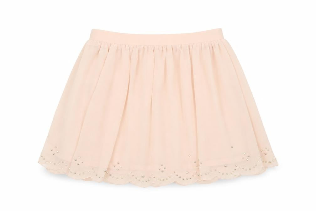 Marks & Spencer Women Pink 2XS A-Line Beaded Chiffon Short Skirt