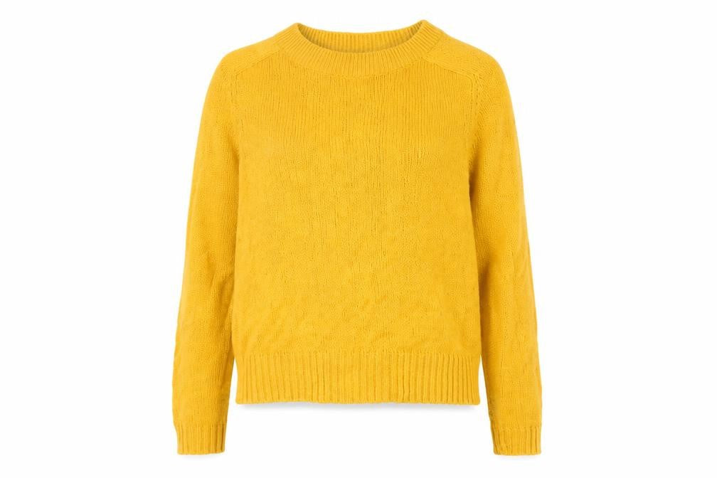 H&M Women’s Yellow Crew Neck Pullover Jumper Size 8