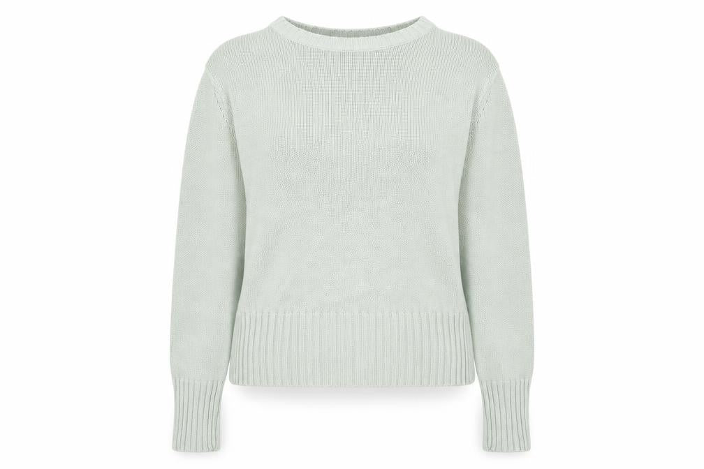 EWM Women's Green Size 18 Crew Neck Cotton Pullover Jumper