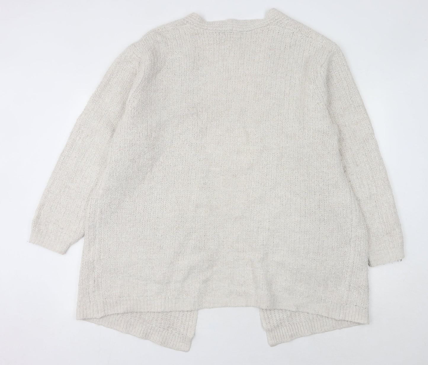 Marks and Spencer Women’s Beige L Chunky Knit Long Sleeve Cardigan