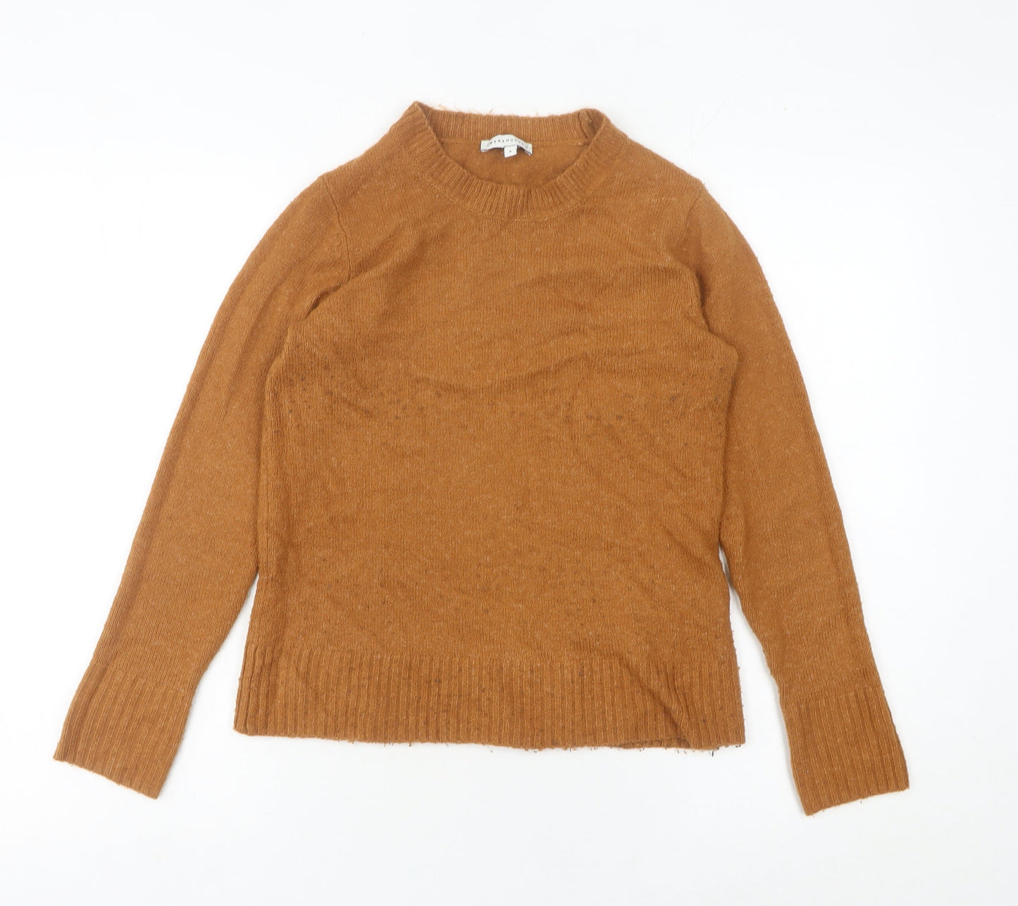 Warehouse Women’s Brown Crew Neck Long Sleeve Knit Jumper Size 8