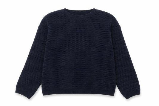 Marks & Spencer Women's Blue L Waffle-Knit Cotton Blend Jumper